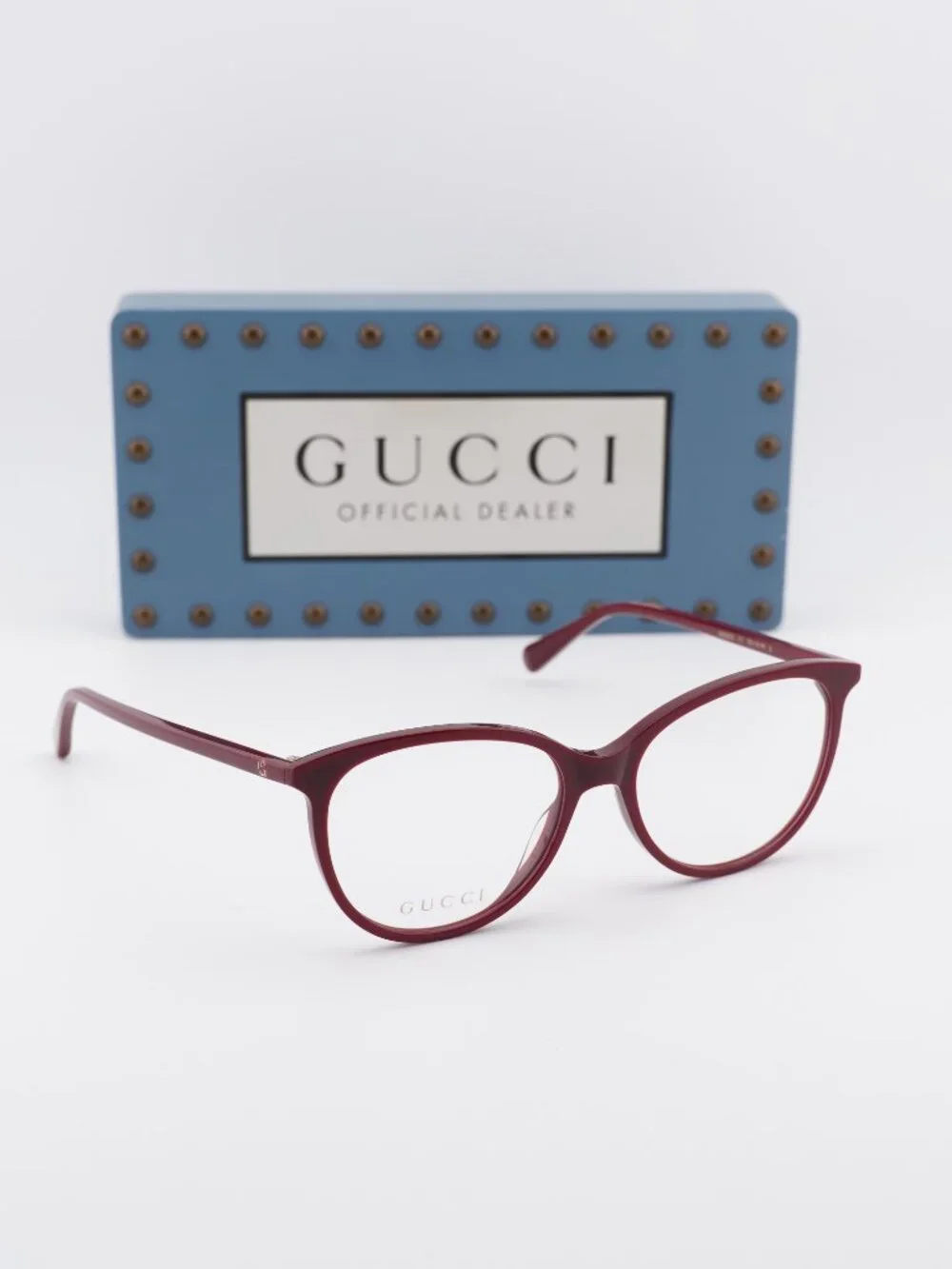 Gucci GG0550O 011 Cat Eye Eyeglasses - Burgundy 53mm